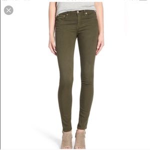 Rage & Bone skinny green jean
